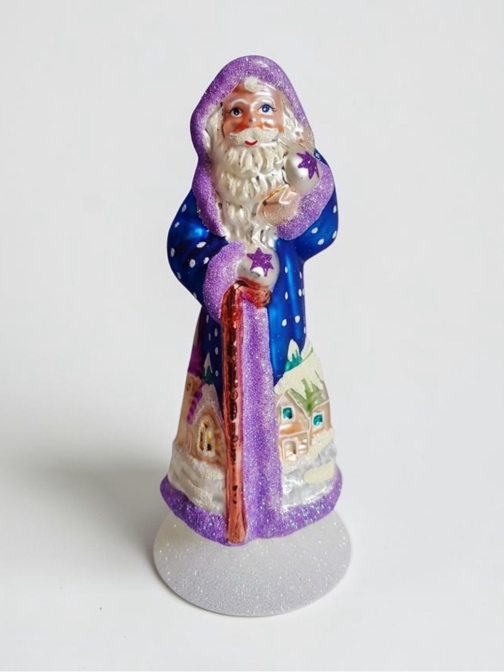 Joy To The World Glitterazzi Polish Glass Santa 7"